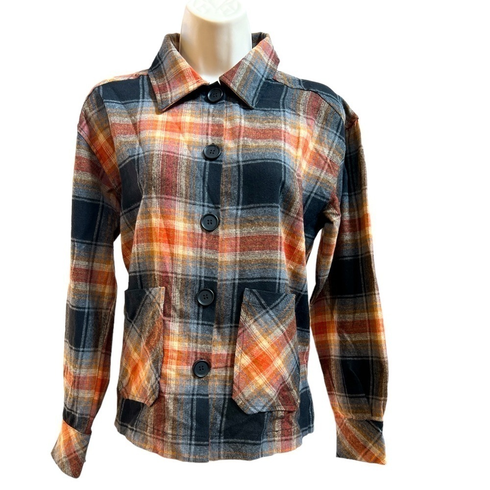 Versona Generation K Flannel Button Front Plaid Shirt Size S